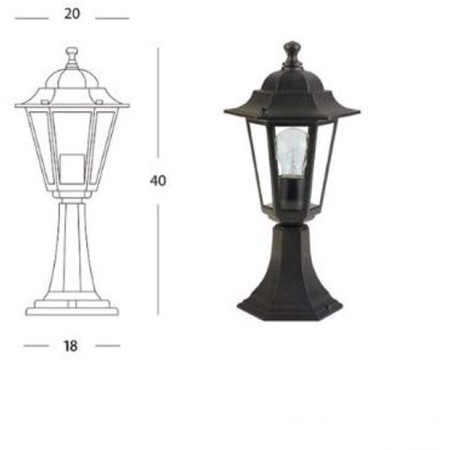 Lampioncino da Esterno Illuminazione Lanterna Giardino Applique Vetro con Base