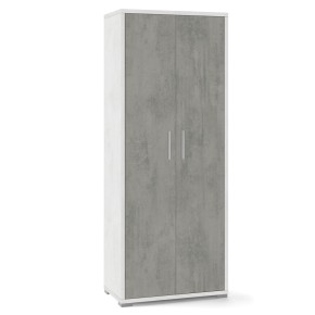 Kit Armadio 2 Ante Grigio Ossido Multiuso da Ufficio Mobile Ripiani Camera Letto