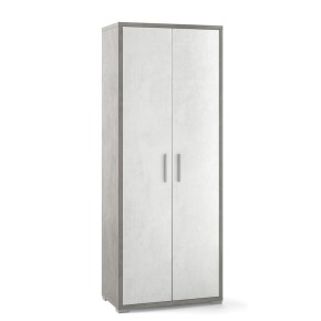 Kit Armadio Alto 2 Ante 180 cm Ossido Grigio Multiuso da Ufficio Mobile Moderno