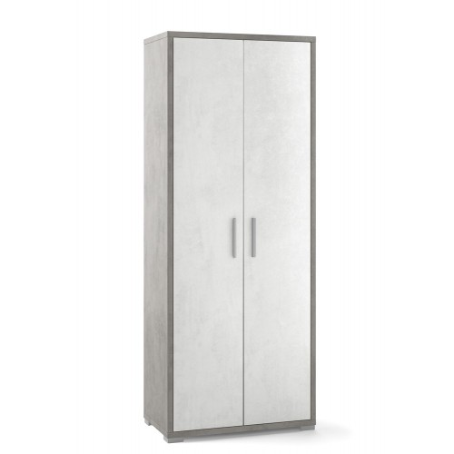 Kit Armadio Alto 2 Ante 180 cm Ossido Grigio Multiuso da Ufficio Mobile Moderno