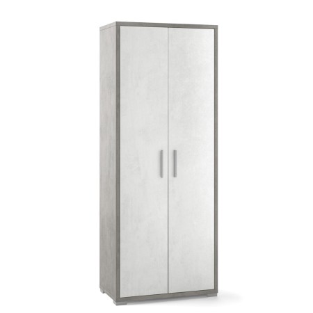 Kit Armadio Alto 2 Ante 180 cm Ossido Grigio Multiuso da Ufficio Mobile Moderno