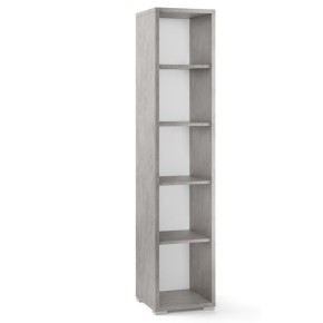 Mobile Libreria 40 a Colonna 180 Grigia 5 Ripiani Giorno Ufficio Stretta Studio