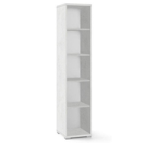 Mobile Libreria 40 a Colonna 180 Ossido Bianco 5 Ripiani Ufficio Stretta Studio