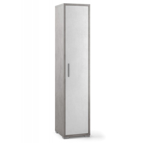 Armadio 1 Anta 180 Ossido Grigio Ufficio Mobile con Ripiani a Colonna da Bagno