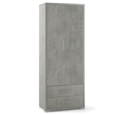 Armadio 2 Ante con Cassetti Grigio Multiuso Ripiani Ufficio Mobile Camera Bimbi
