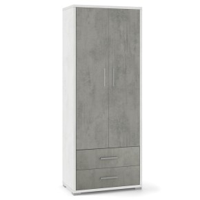 Armadio 2 Ante con Cassetti Grigio Ossido Ripiani da Ufficio Mobile Guardaroba