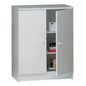 Mobile 62x80 2 Ante Bianco Ripiano Multiuso Mobiletto Ufficio Lavanderia Bagno