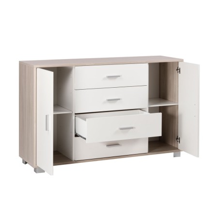 Kit Mobile Madia 2 Ante 4 Cassetti Olmo 140 Contenitore Buffet Credenza Salotto