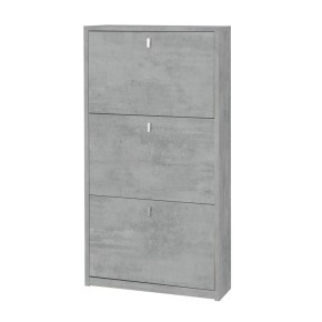 Scarpiera Slim 3 Ante Ribalta Grigio in Legno Porta Scarpe Mobile Salvaspazio