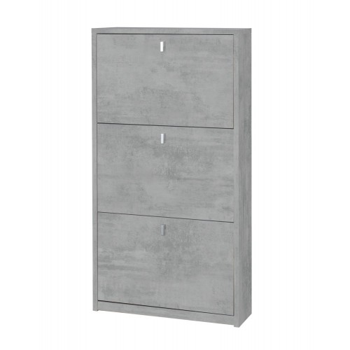 Scarpiera Slim 3 Ante Ribalta Grigio in Legno Porta Scarpe Mobile Salvaspazio