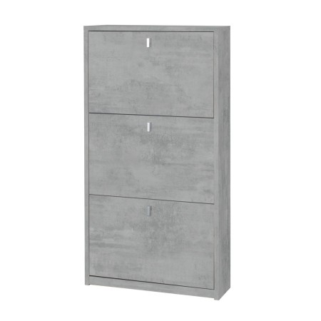 Scarpiera Slim 3 Ante Ribalta Grigio in Legno Porta Scarpe Mobile Salvaspazio
