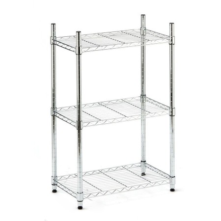 Scaffali 3 Ripiani 60x35 in Metallo Cromato Stretto per Garage Mensole Officina