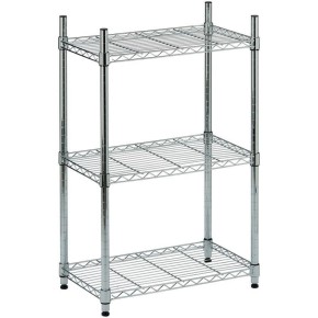Scaffali 3 Ripiani 60x35 in Metallo Cromato Stretto per Garage Mensole Officina