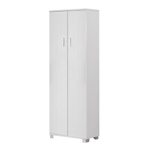 Armadio 180 2 Ante Bianco Mobile con Ripiani da Ufficio Camera Letto Cameretta