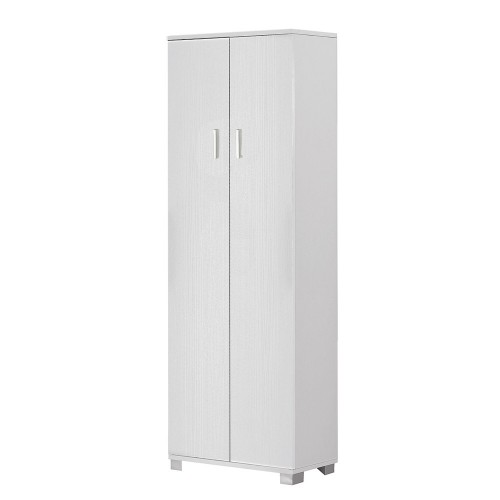 Armadio 180 2 Ante Bianco Mobile con Ripiani da Ufficio Camera Letto Cameretta