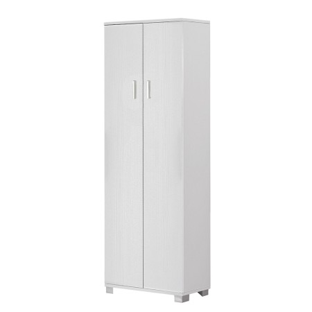 Armadio 180 2 Ante Bianco Mobile con Ripiani da Ufficio Camera Letto Cameretta