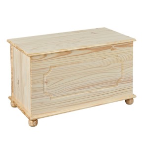 Baule Cassapanca in Pino Contenitore Legna Multiuso Mobile Bambini Giocattoli 2