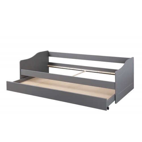 Divano Letto 2 Letti Singoli 90x200 Grigio a Scomparsa Cameretta Contenitore