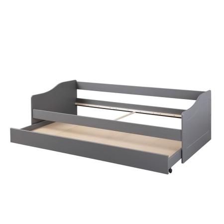 Divano Letto 2 Letti Singoli 90x200 Grigio a Scomparsa Cameretta Contenitore