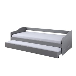 Divano Letto 2 Letti Singoli 90x200 Grigio a Scomparsa Cameretta Contenitore 2