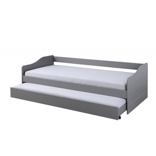 Divano Letto 2 Letti Singoli 90x200 Grigio a Scomparsa Cameretta Contenitore