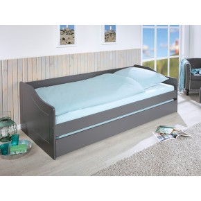 Divano Letto 2 Letti Singoli 90x200 Grigio a Scomparsa Cameretta Contenitore