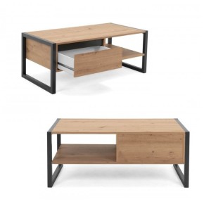Tavolino Caffe Basso 100 Quercia Tavolinetto Rettangolare Moderno Salotto Design
