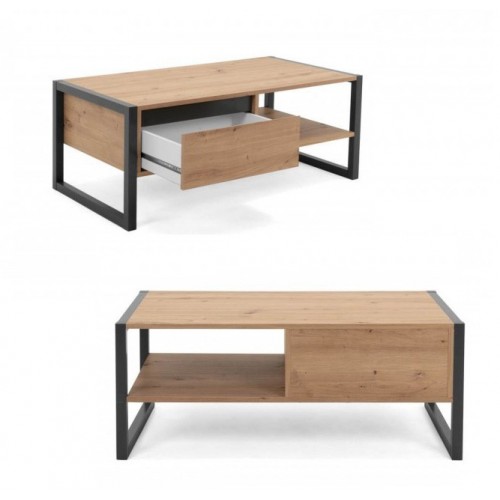 Tavolino Caffe Basso 100 Quercia Tavolinetto Rettangolare Moderno Salotto Design
