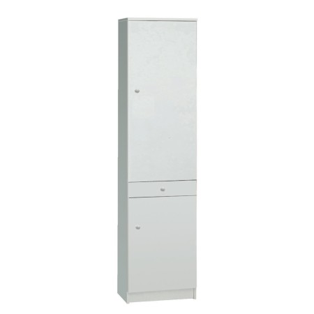 Armadio 180 Bianco 2 Ante con Cassetto Mobile Alto con Ripiani Colonna da Bagno