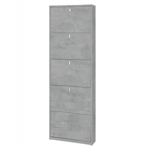 Scarpiera Slim 5 Ante Ribalta Grigio in Legno Porta Scarpe Mobiletto Salvaspazio