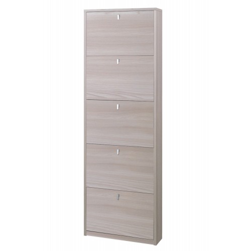Mobile Alto Scarpiera 5 Ante Ribalta Olmo in Legno Porta Scarpe Salvaspazio Slim