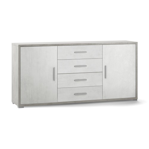 Mobile Madia 2 Ante 4 Cassetti Ossido Grigio Contenitore Buffet Credenza PortaTv