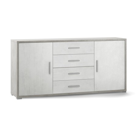 Mobile Madia 2 Ante 4 Cassetti Ossido Grigio Contenitore Buffet Credenza PortaTv