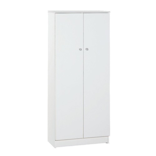 Armadio 2 Ante 150 Bianco Ufficio Mobile con Ripiani Mobiletto da Bagno Ingresso
