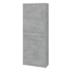 Scarpiera Slim Grigio 4 Ante Ribalta con Cassetto Portascarpe Mobile Salvaspazio