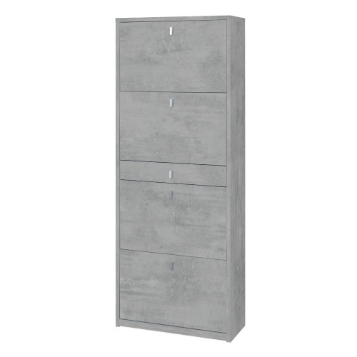 Scarpiera Slim Grigio 4 Ante Ribalta con Cassetto Portascarpe Mobile Salvaspazio