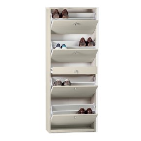 Scarpiera Slim Olmo 4 Ante Ribalta con Cassetto Porta Scarpe Mobile Kit in Legno 2