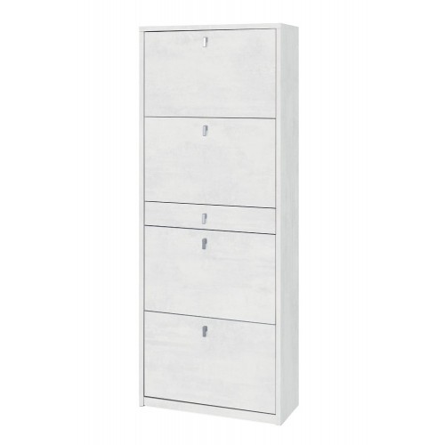 Scarpiera Slim Ossido 4 Ante Ribalta con Cassetto Porta Scarpe Mobile Kit Legno