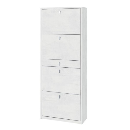 Scarpiera Slim Ossido 4 Ante Ribalta con Cassetto Porta Scarpe Mobile Kit Legno