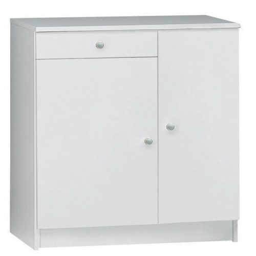 Armadio 2 Ante con Cassetto 80 Bianco Mobile Multiuso Ingresso Mobiletto Bagno