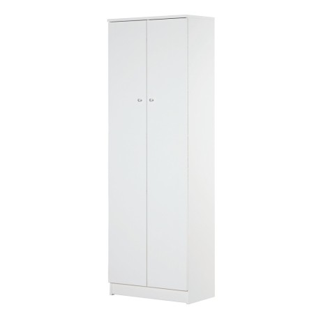 Armadio 2 Ante 180 Bianco con Ripiani Guardaroba Mobile da Ingresso per Ufficio