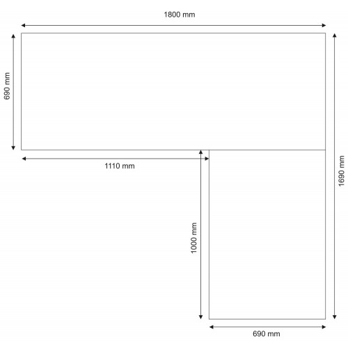 Tavolo Scrivania Angolare 180x170 Grigio Grande Moderna Angolo Ufficio Porta Pc