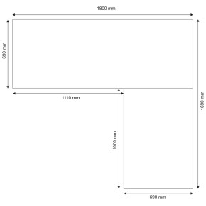 Tavolo Scrivania ad Angolo 180x170 Grigio Angolare Direzionale Ufficio Computer 2