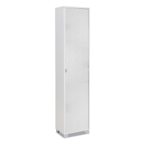 Mobile Multiuso 1 Anta 190 Bianco Ufficio Armadio con Ripiani a Colonna Bagno