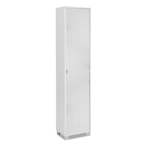 Mobile Multiuso 1 Anta 190 Bianco Ufficio Armadio con Ripiani a Colonna Bagno