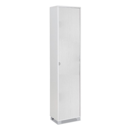 Mobile Multiuso 1 Anta 190 Bianco Ufficio Armadio con Ripiani a Colonna Bagno