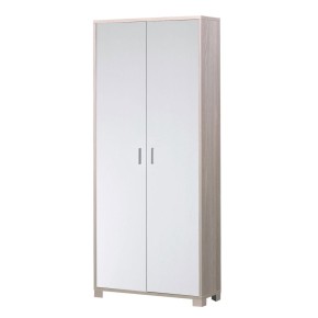 Armadio Slim 2 Ante 190 Bianco Olmo Ripiani Mobile Ingresso da Ufficio Scarpiera