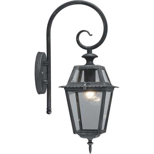 Lanterna da Parate Moderna da Giardino Lampada da Muro per Esterno Metallo Nera