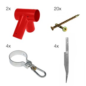 Kit Ferramenta per Altalena Doppia Seduta in Legno Pali diam 10cm per Bambini