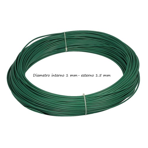 Filo Plastificato in Acciaio 65 metri 1.5 mm per Legatura Rete da Recinzione